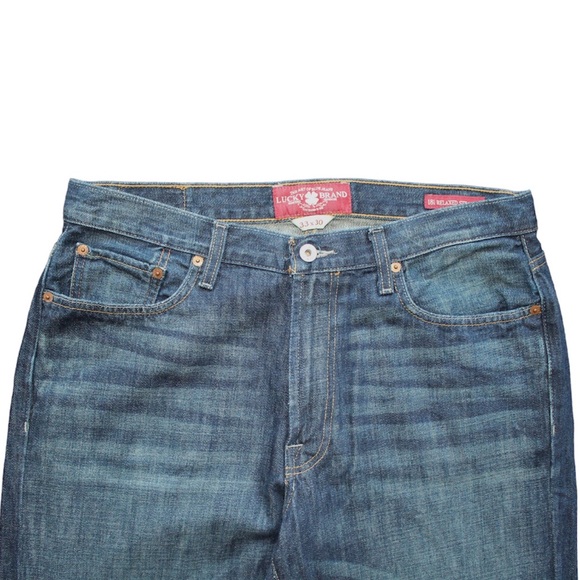 Lucky Brand Relaxed Straight Classic American Style Denim Blue Jeans - Picture 5 of 12
